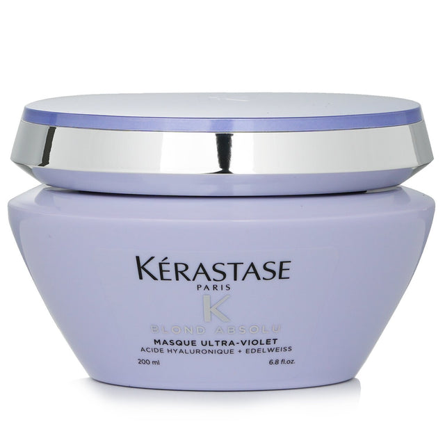 Kerastase Blond Absolu Masque: purple treatment for cool blonde hair, neutralizes brassiness, hydrates, and enhances shine.