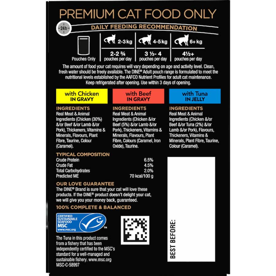 Dine Wet Cat Food Mixed Collection Trays 12 x 85g