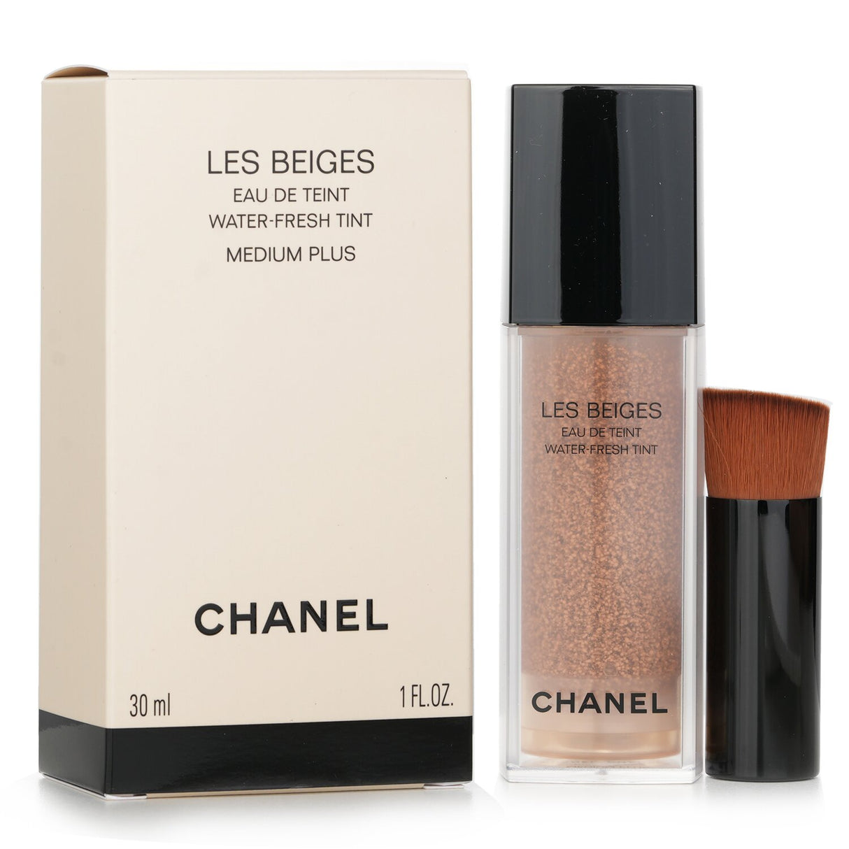 Chanel Les Beiges Water Fresh Tint in #Medium Plus, a 30ml lightweight tint for hydrated, luminous skin with sheer coverage.