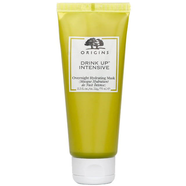 Origins Drink Up Intensive Overnight Mask, featuring avocado and glacier water for 72 hours of hydration for dry skin.