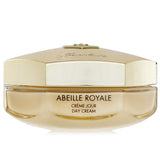 Guerlain Abeille Royale Day Cream in 50ml jar, firms and illuminates skin with honey, Royal Jelly, and Hyaluronic Acid.