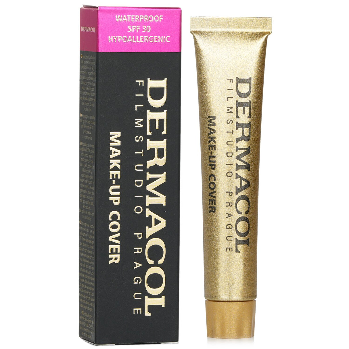 Dermacol Make Up Cover Foundation SPF 30 in Very Light Beige with Apricot, offering full coverage and UV protection.