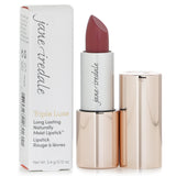 Jane Iredale Triple Luxe Lipstick #Jamie in Terra Cotta Nude, hydrating formula with creamy matte finish in sleek rose gold tube.