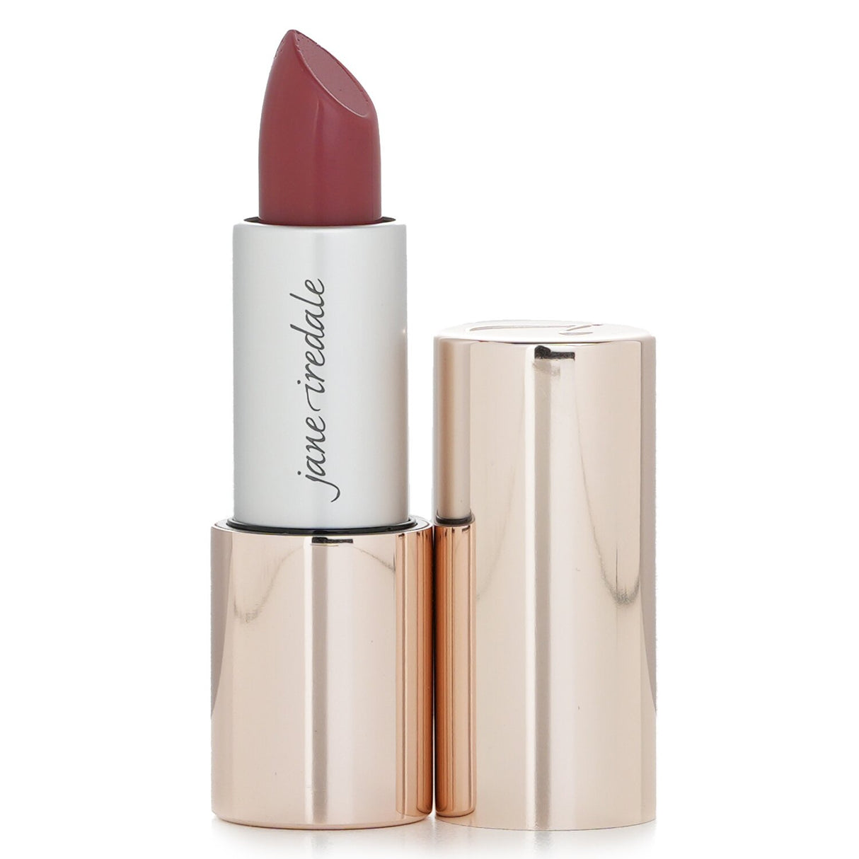 Luxurious Jane Iredale lipstick in Terra Cotta Nude, infused with Moringa Oil for hydration and a creamy matte finish.