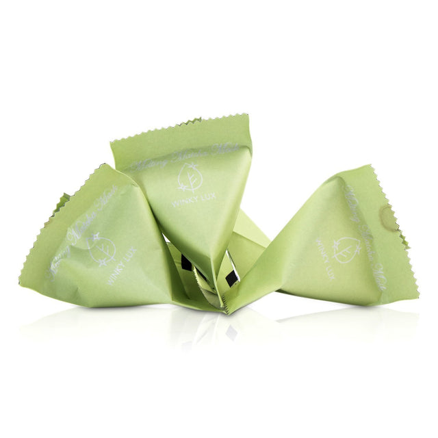 Winky Lux Melting Matcha Mask in a 4x4g package, a creamy antioxidant-rich facial mask for a radiant complexion.