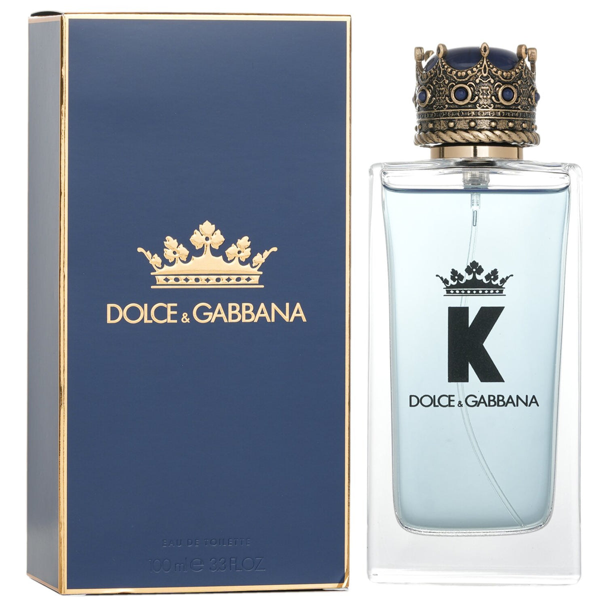 Elegant 100ml bottle of Dolce & Gabbana K Eau De Toilette, featuring a sophisticated woody aromatic fragrance for men.