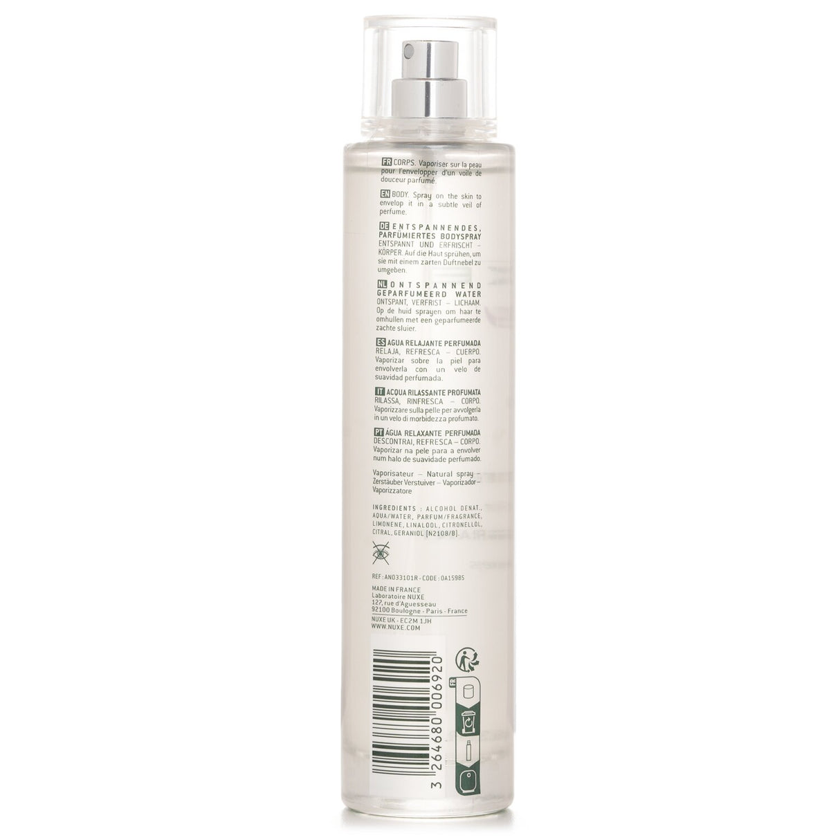 Nuxe Body Relaxing Fragrant Water Spray 100ml/3.3oz