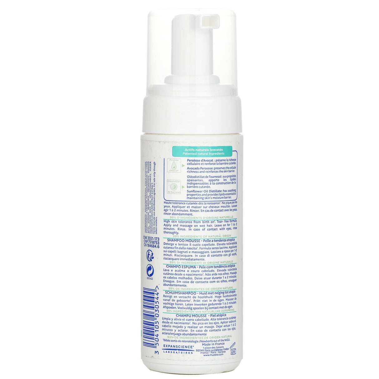 Gentle foam shampoo for babies, soothing itchiness and cleansing dry, sensitive scalps with a tear-free formula.