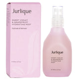 Jurlique Sweet Violet & Grapefruit Hydrating Mist, a 100ml revitalizing facial spray for all skin types, enhances moisture and refreshes skin.