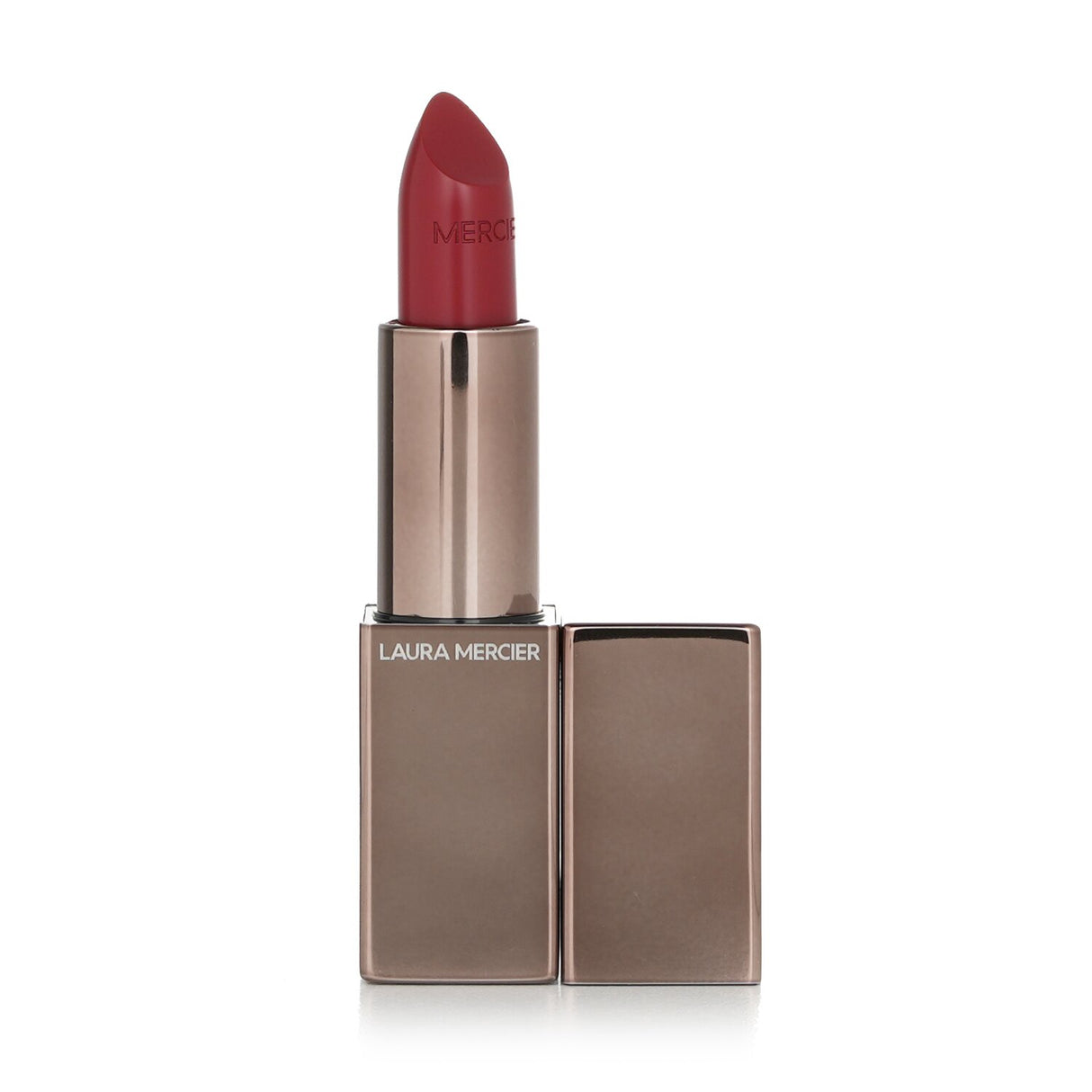 Luxurious brick red lipstick with a silky formula that hydrates, provides intense color, and lasts up to six hours.