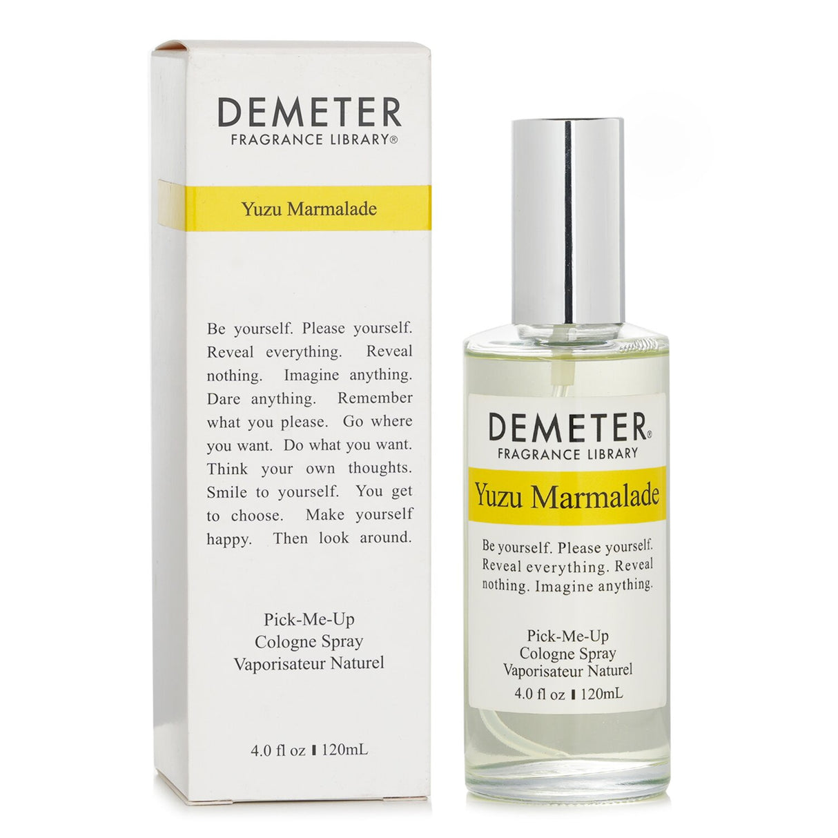 Demeter Yuzu Marmalade Cologne Spray, 120ml, vibrant citrus scent blending sweet yuzu and zesty notes, ideal for summer wear.