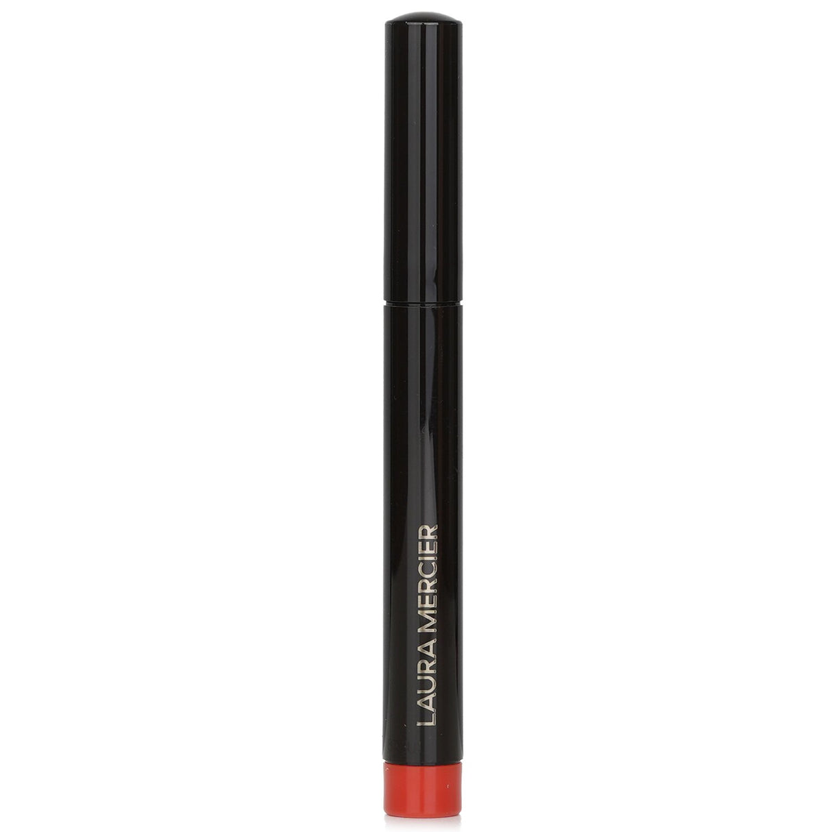 Laura Mercier Velour Extreme Matte Lipstick in #Soiree, a pumpkin coral shade that offers bold, long-lasting color and a silky matte finish.