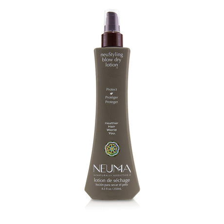 Neuma neuStyling Blow Dry Lotion, a feather-light formula for frizz control, UV protection, and vibrant, healthy hair.