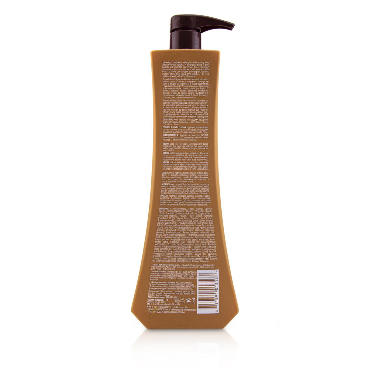 Lightweight volumizing conditioner revitalizes all hair types, enhances texture, softness, and shine with natural extracts and oils.