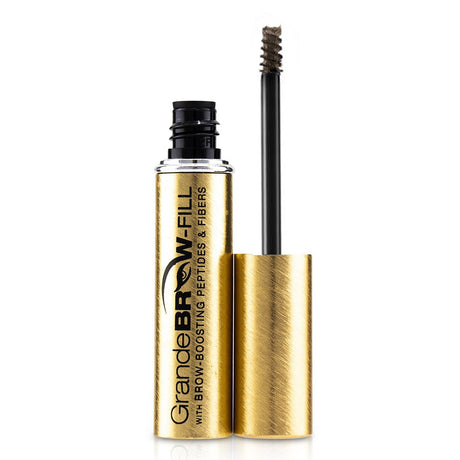 GrandeBrow Fill Volumizing Brow Gel in #Light enhances brows with volumizing fibers, conditioning peptides, and a flexible water-resistant hold.