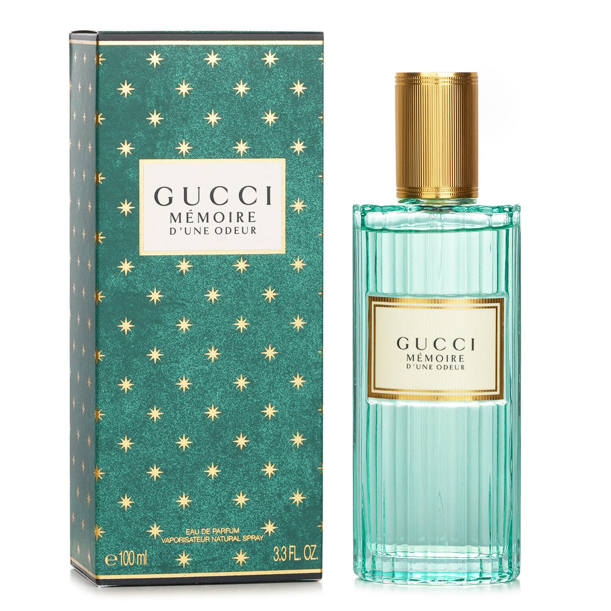 Gucci Memoire D'Une Odeur Eau De Parfum Spray in a vintage-inspired bottle, featuring unisex mineral aromatic notes.