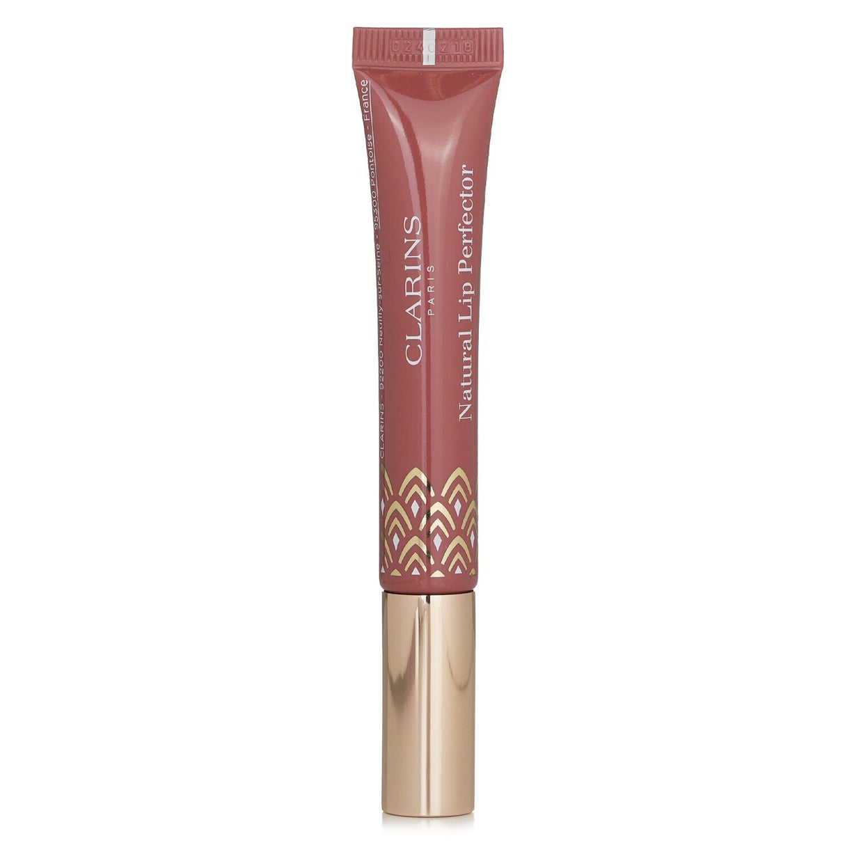 Luxurious Clarins Natural Lip Perfector in #16 Intense Rosebud, 12ml, offering shine, hydration, and nourishing ingredients.