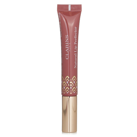 Luxurious Clarins Natural Lip Perfector in #16 Intense Rosebud, 12ml, offering shine, hydration, and nourishing ingredients.