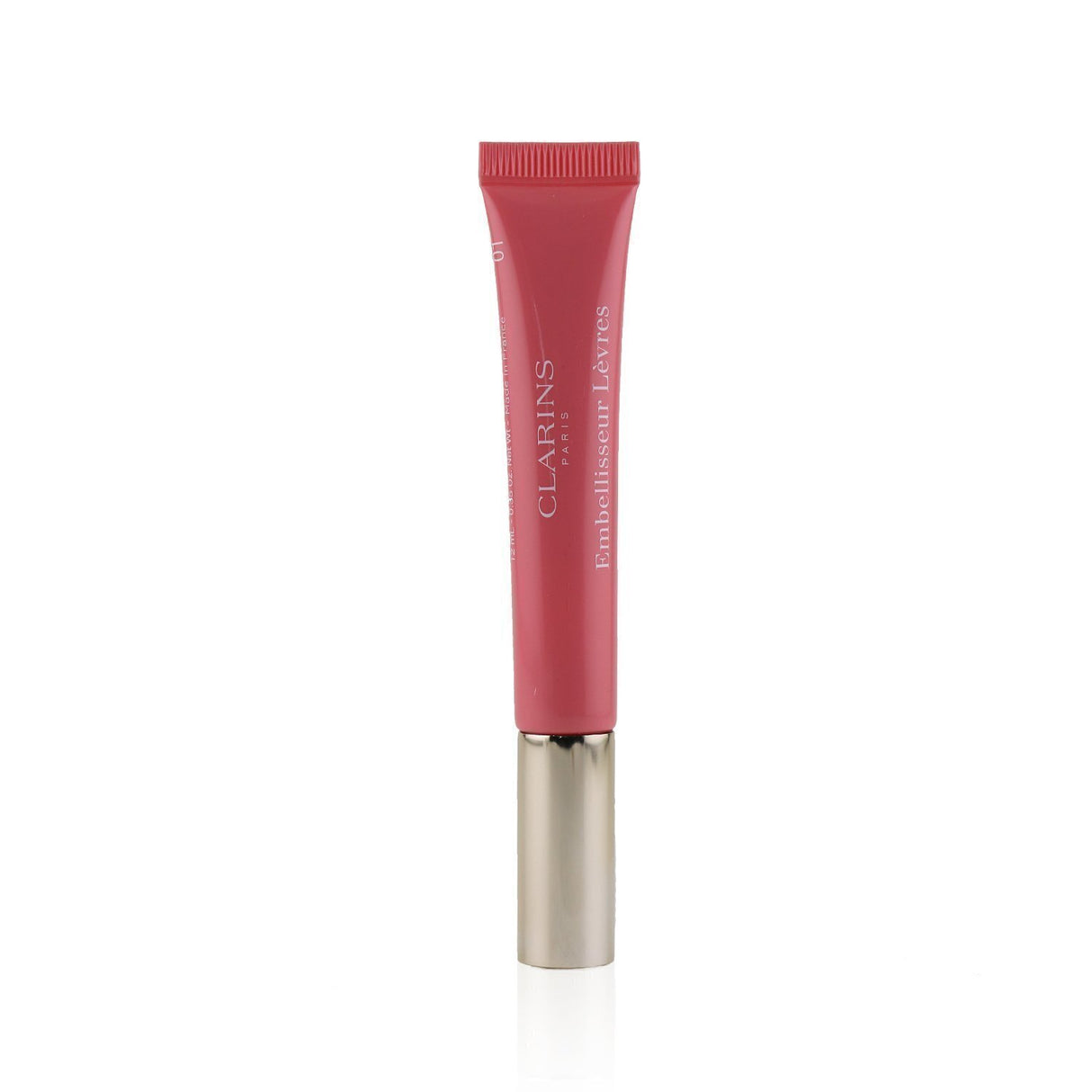 Clarins Natural Lip Perfector in #01 Rose Shimmer, 12ml; a nourishing lip treatment for soft, radiant lips with a sheer tint.