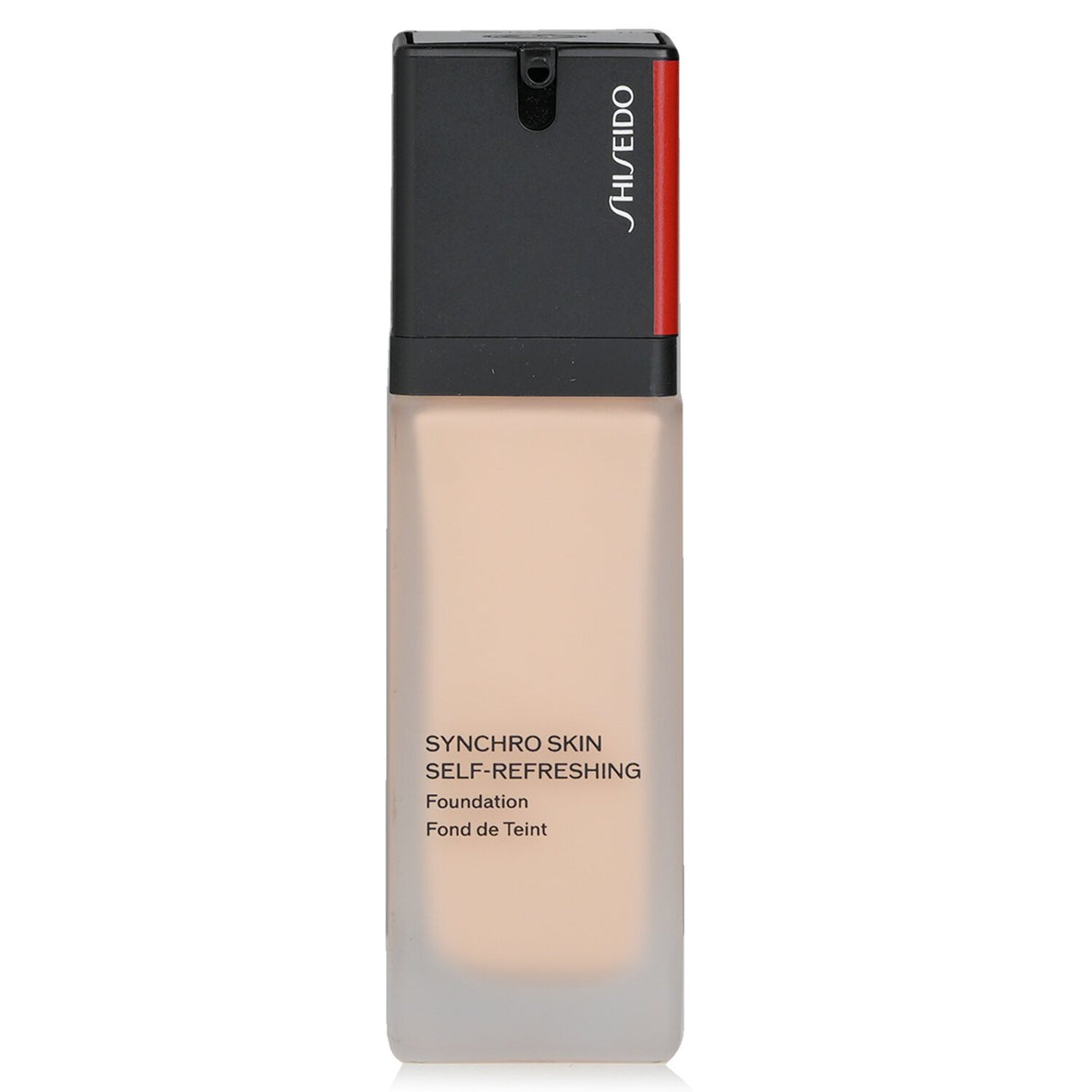 Shiseido Synchro Skin Self Refreshing Foundation SPF 30 in #220 Linen, a lightweight, long-wearing, and hydrating foundation.