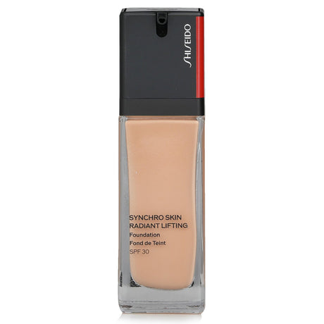 Self-refreshing Shiseido foundation in #310 Silk; offers 24-hour hydration, SPF 30, and buildable, breathable coverage.