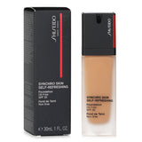 Shiseido Synchro Skin Foundation #360 Citrine, a lightweight, long-wearing foundation with SPF 30 and buildable coverage for all skin types.