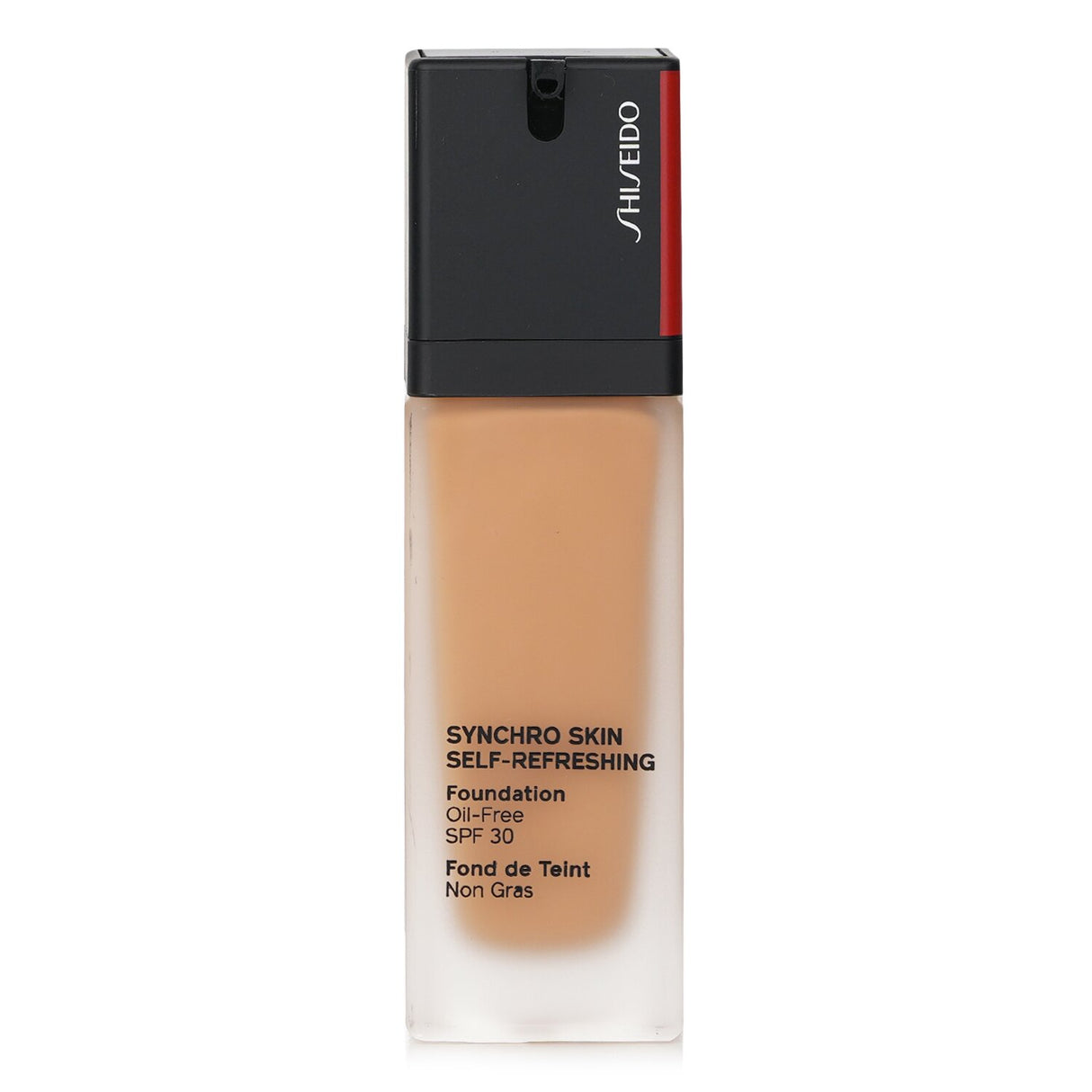 Shiseido Synchro Skin Foundation SPF 30 in #360 Citrine, offering long-wearing, hydrating, and protective coverage for flawless skin.