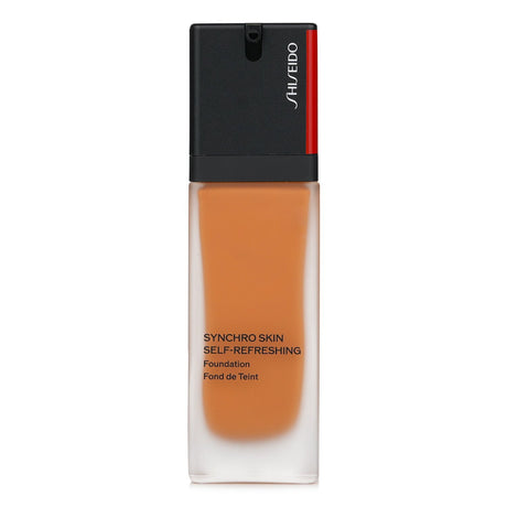 Shiseido Synchro Skin Self Refreshing Foundation SPF 30 in #430 Cedar, providing long-lasting, hydrating, and flawless coverage.