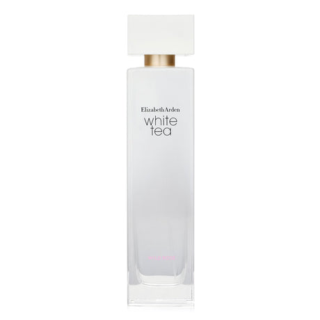 Elegant bottle of Elizabeth Arden White Tea Wild Rose Eau De Toilette, featuring floral notes for a sophisticated scent.