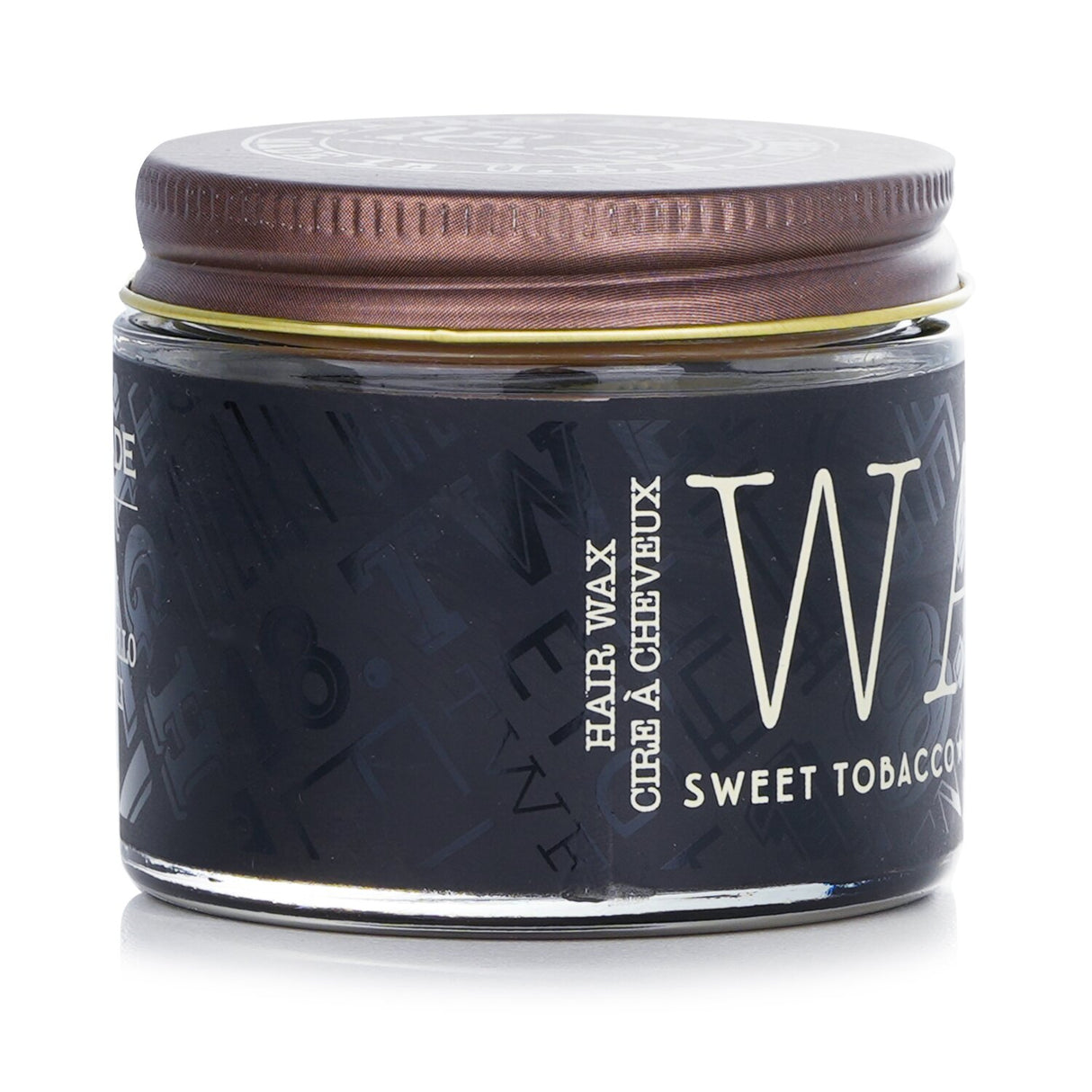 18.21 Man Made Wax in Sweet Tobacco scent, offering high hold and satin finish for stylish hair and beard grooming.