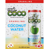 Real Coco Coconut Water Sparkling 250ml cans 4pack