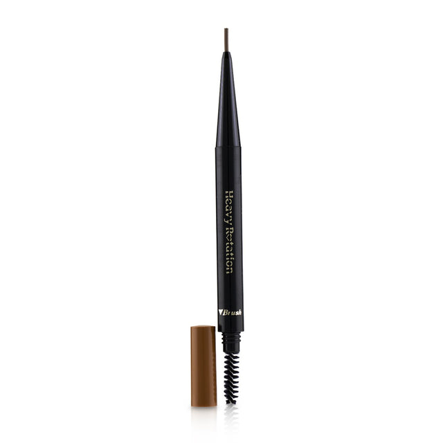 KISS ME Heavy Rotation Eyebrow Pencil #05 in Light Brown, dual-ended with precision tip and brush for flawless, natural brows.