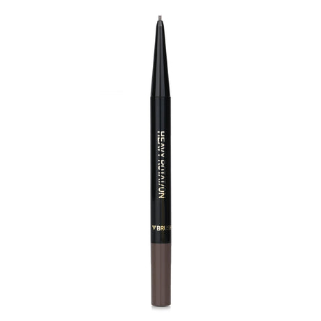 KISS ME Heavy Rotation Eyebrow Pencil in Ash Grey with dual-ended design and spiral brush for precise, natural brows.