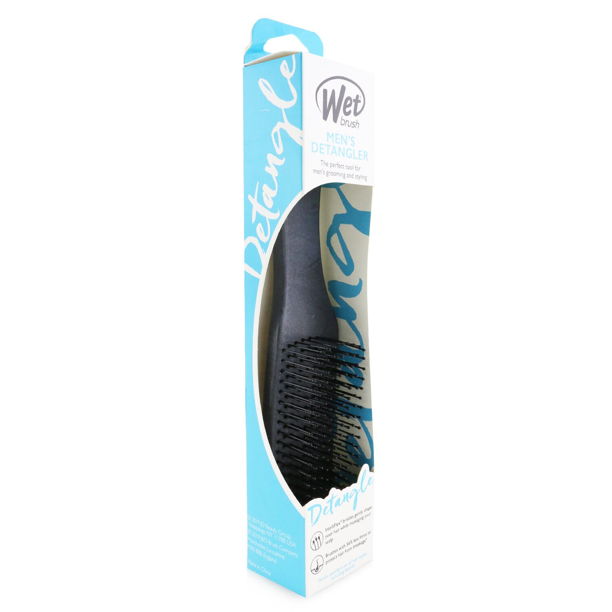 Wet Brush - Men's Detangler Leather - # Black  - 1pc
