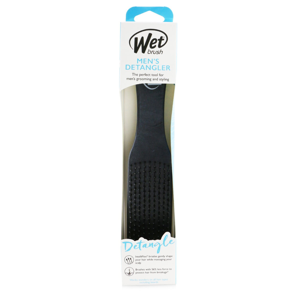 Wet Brush - Men's Detangler Leather - # Black  - 1pc