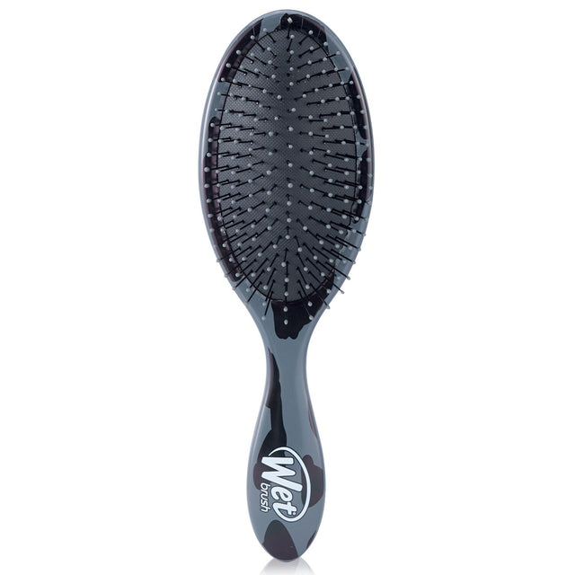 Wet Brush in Leopard-Dark Gray with soft IntelliFlex bristles for gentle, damage-free detangling of all hair types.