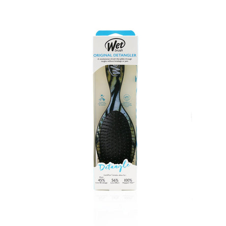 Wet Brush Original Detangler Safari in Tiger print glides through knots with IntelliFlex bristles, reducing pain and damage.