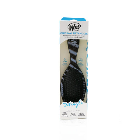 Wet Brush Original Detangler in #Zebra print with IntelliFlex bristles for painless detangling and hair protection.