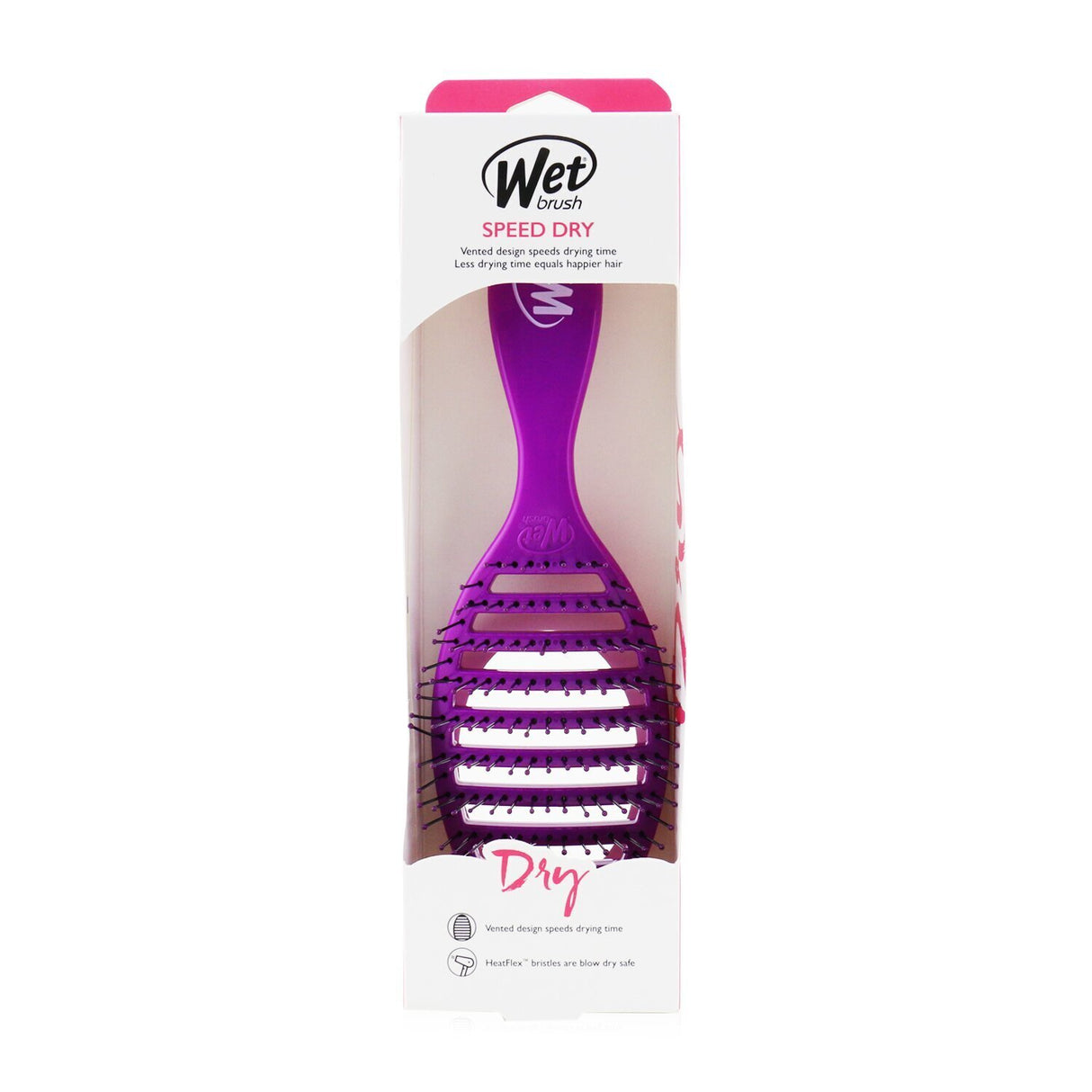 Wet Brush Speed Dry Detangler in vibrant purple, featuring IntelliFlex bristles for effortless detangling and faster drying.