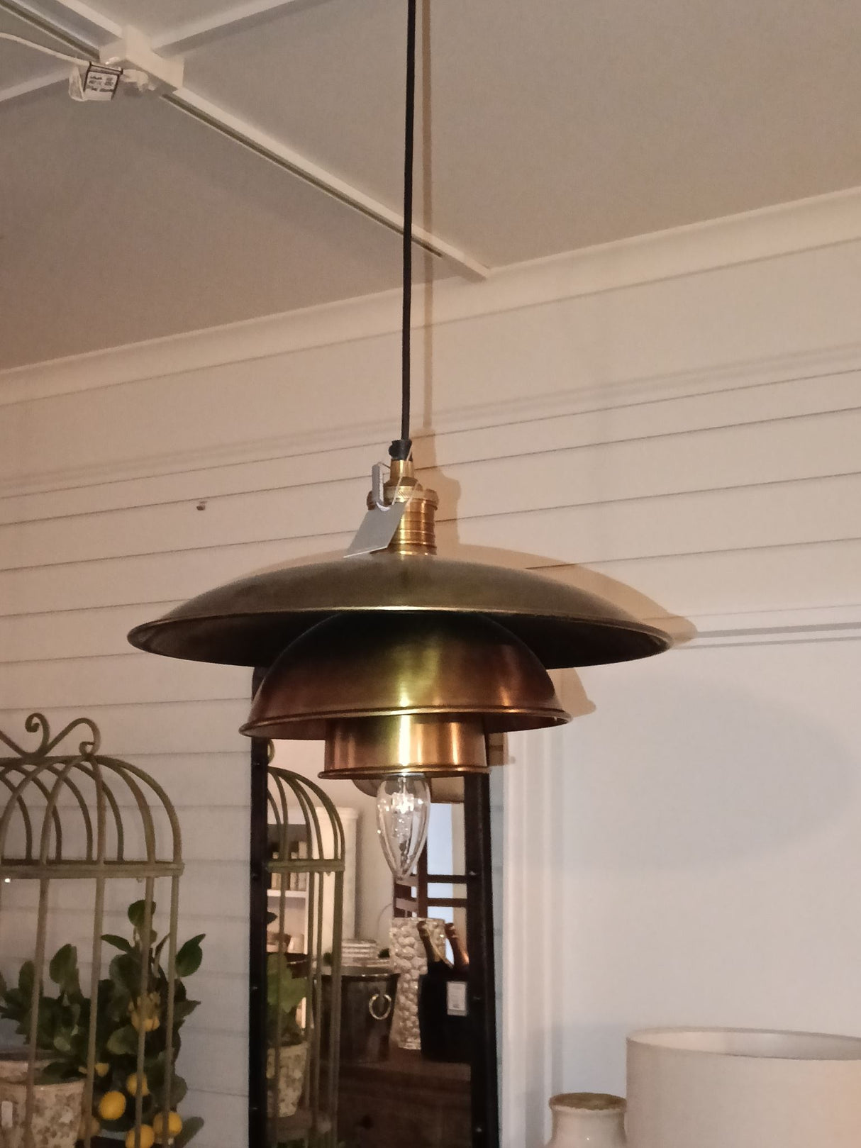 Hanging Pendant - Antique Brass - 355mm