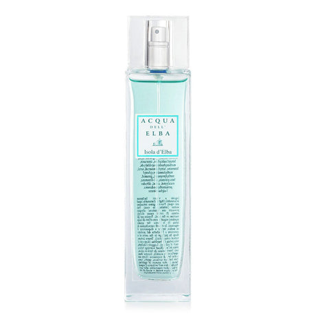 Luxurious Acqua Dell'Elba room spray, Isola D'Elba fragrance, blends citrus, marine notes, and earthy woods for a serene ambiance.