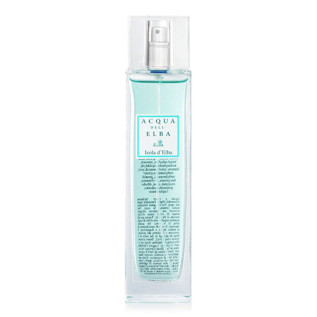 Luxurious Acqua Dell'Elba room spray, Isola D'Elba fragrance, blends citrus, marine notes, and earthy woods for a serene ambiance.