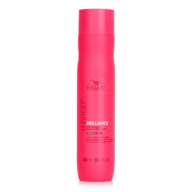 Wella Invigo Brilliance Shampoo for coarse colored hair, enhances vibrancy with Color Brilliance-Blend and boosts shine.