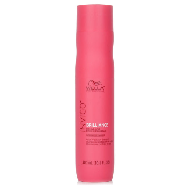 Wella Invigo Brilliance Shampoo for normal colored hair, 300ml, protects color, enhances shine, and nourishes for vibrant results.