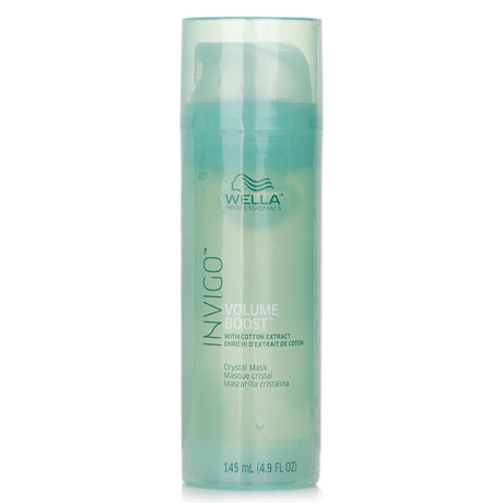 Wella Invigo Volume Boost Crystal Mask, a lightweight hair mask for fine hair, enhancing volume, shine, and manageability.