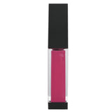 High-shine bright pink lip gloss with flocked spatula for smooth, even application; versatile for layering or alone.