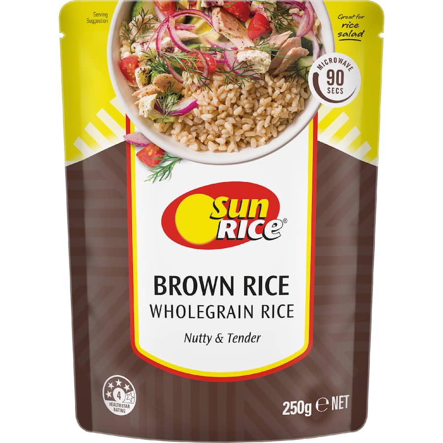 Sunrice Microwave Rice Brown Medium Grain Pouch 250g