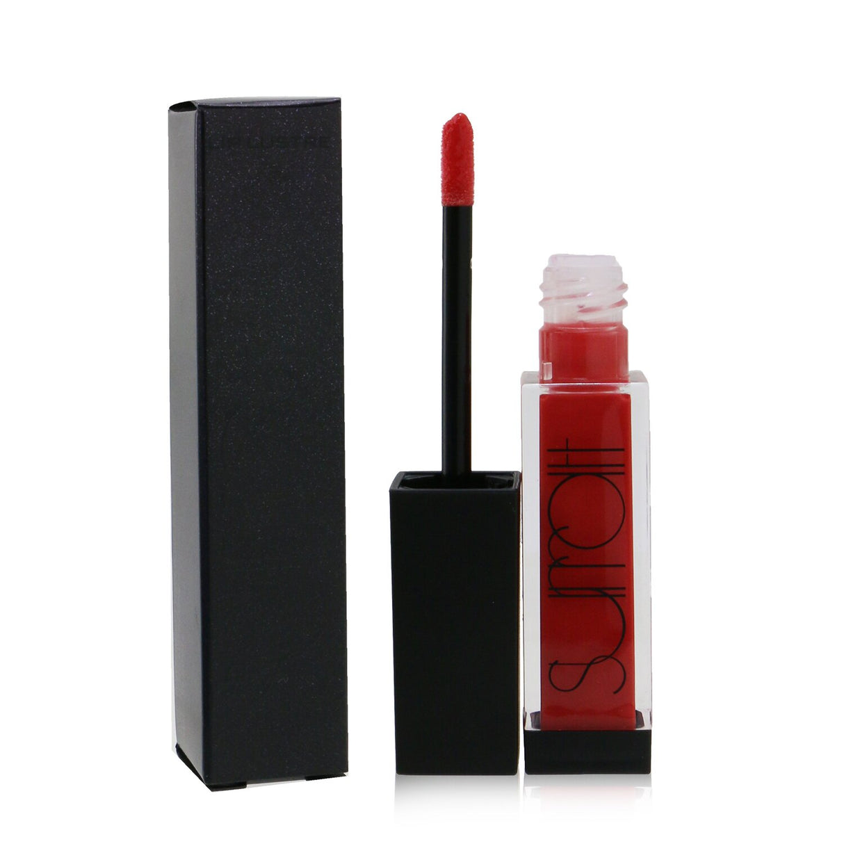 Bright coral lip gloss by Surratt Beauty with a high-shine finish and flocked tip for precise, non-sticky application.