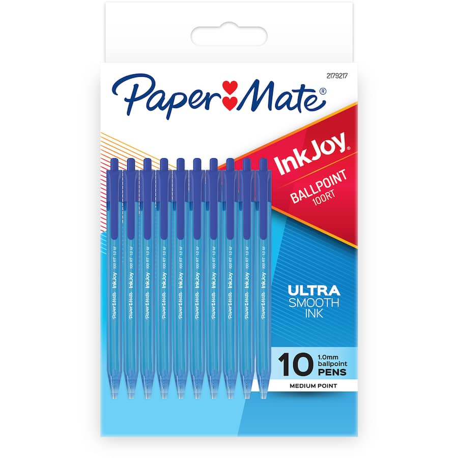 Paper Mate Inkjoy Ballpoint 100rt Pens 1.0m 10ea