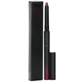 Dual-ended burgundy lipstick with creamy color on one end and mattifying powder on the other for long-lasting wear.